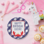 Gingham Crab - Borden van gepersonaliseerde partij Papieren Bordje (Feest)