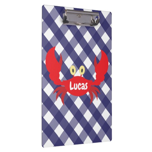 Gingham Crab - Gepersonaliseerd klembord (Rechts)