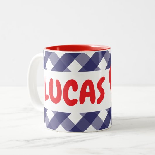 Gingham Crab gepersonaliseerde mok (Voorkant links)