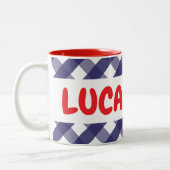 Gingham Crab gepersonaliseerde mok (Links)