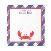 Gingham Crab Persoonlijk Notitieblok (Voorkant)