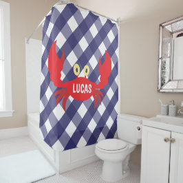 Gingham Crab - Speciaal Shower Curtain Douchegordijn