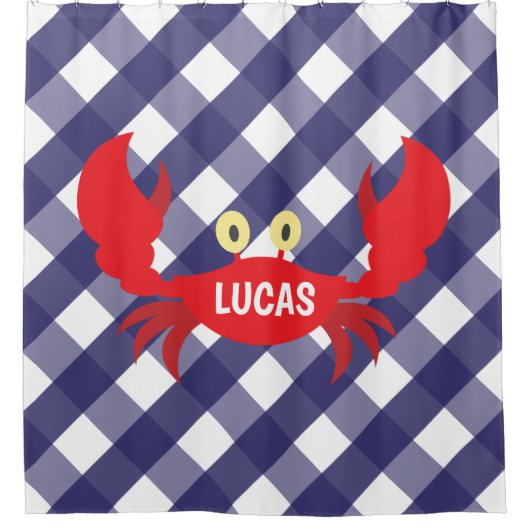 Gingham Crab - Speciaal Shower Curtain Douchegordijn (Voorkant)