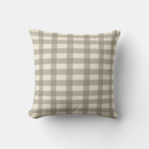 Gingham Cream en Toffee Kussen