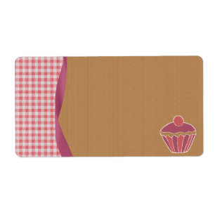 Gingham Cupcake Labels