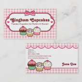Gingham Cupcakes Visitekaartjes (Voorkant / Achterkant)
