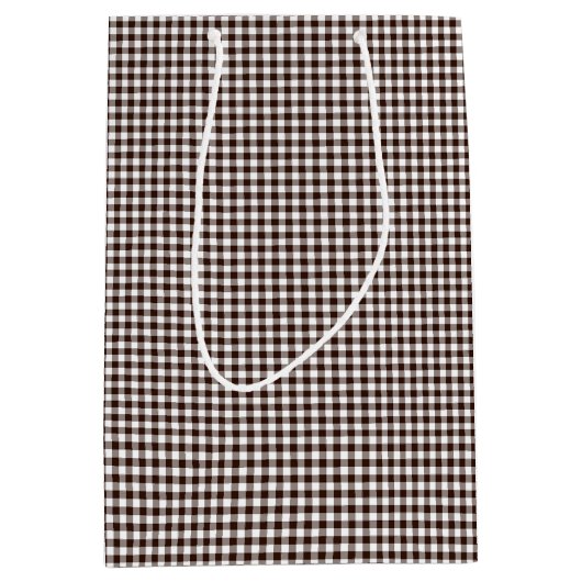 Gingham-Dark Brown-Gift Bag M Medium Cadeauzakje (Voorkant)