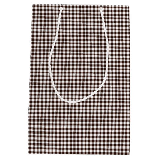 Gingham-Dark Brown-Gift Bag M Medium Cadeauzakje (Achterkant)