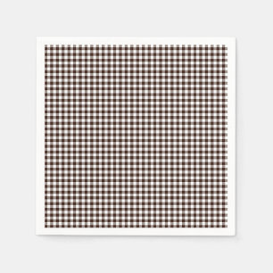 Gingham-Dark Brown-Paper Napkins Servet