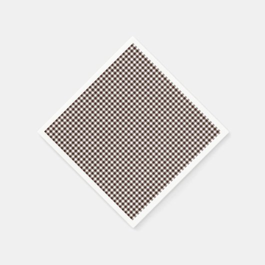 Gingham-Dark Brown-Paper Napkins Servet (Hoek)