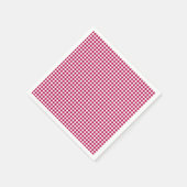 Gingham-Dark Pink-Paper Napkins Servetten (Hoek)