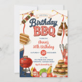 Gingham Denim Verjaardags BBQ-feest Uitnodiging  (Voorkant)