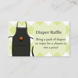 gingham Diapers / wipes raffle Bbq  baby Shower  Informatiekaartje