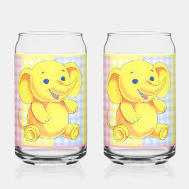 Gingham Dieren Soda Glas