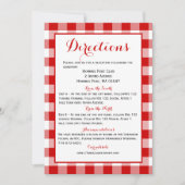 Gingham Directies - Rood witje bruiloft Kaart (Voorkant)