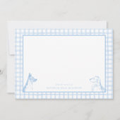 Gingham Dog Baby Boy | Kwekerij van Stationery Bedankkaart (Voorkant)