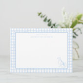 Gingham Dog Baby Boy | Nursery of Stationery Bedankkaart (Staand voorkant)