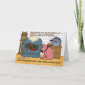 Gingham Dog en Calico Cat Feestdagen Kaart (Voorkant)