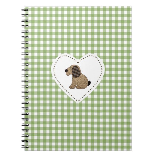 Gingham Dog in het hart Notitieboek (Voorkant)