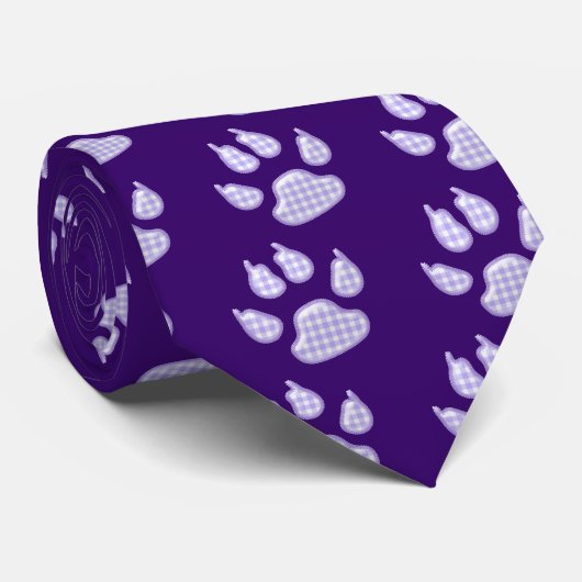 gingham dog paw - paars stropdas (Opgerold)