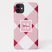 Gingham - Donkerrode en roze Roos kwartsroze telef Case-Mate iPhone Case (Achterkant)