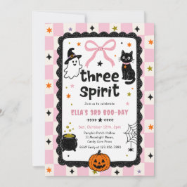 Gingham Drie of Spirit Halloween Verjaardagsfeestj Kaart