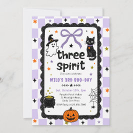 Gingham Drie of Spirit Halloween Verjaardagsfeestj Kaart