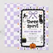 Gingham Drie of Spirit Halloween Verjaardagsfeestj Kaart (Voorkant / Achterkant)