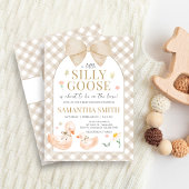 Gingham Dwaze Gans Babyshower Kaart