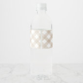 Gingham Dwaze Gans Babyshower Waterfles Etiket (Achterkant)