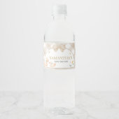 Gingham Dwaze Gans Babyshower Waterfles Etiket (Voorkant)