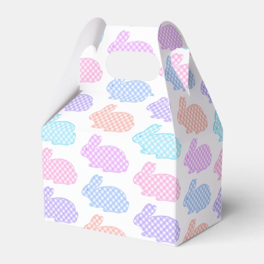 Gingham Easter Bunny Pattern Bedankdoosjes (Voorkant Zijde)