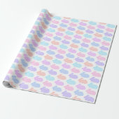 Gingham Easter Bunny Pattern Cadeaupapier (Uitgerold)