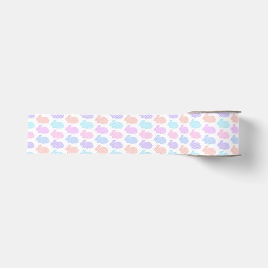 Gingham Easter Bunny Pattern Grosgrain Lint (Voorkant)