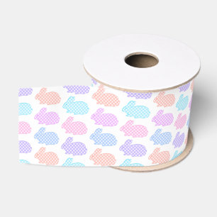 Gingham Easter Bunny Pattern Grosgrain Lint