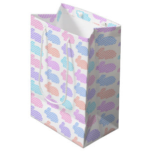 Gingham Easter Bunny Pattern Medium Cadeauzakje