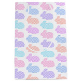 Gingham Easter Bunny Pattern Medium Cadeauzakje (Voorkant)