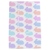 Gingham Easter Bunny Pattern Medium Cadeauzakje (Achterkant)