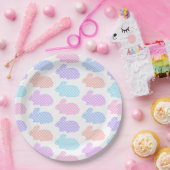 Gingham Easter Bunny Pattern Papieren Bordje (Feest)
