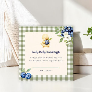 Gingham Eend Baby Shower Luier Raffle Kaart