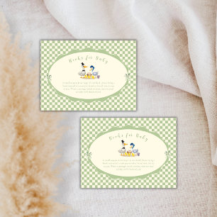 Gingham Eend Familie Eend Boeken Voor Baby Shower Informatiekaartje