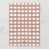 Gingham eerste verjaardag Beary Kaart (Achterkant)