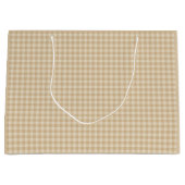 Gingham Elegant Cream Pattern Grote Gift Bag Groot Cadeauzakje (Voorkant)