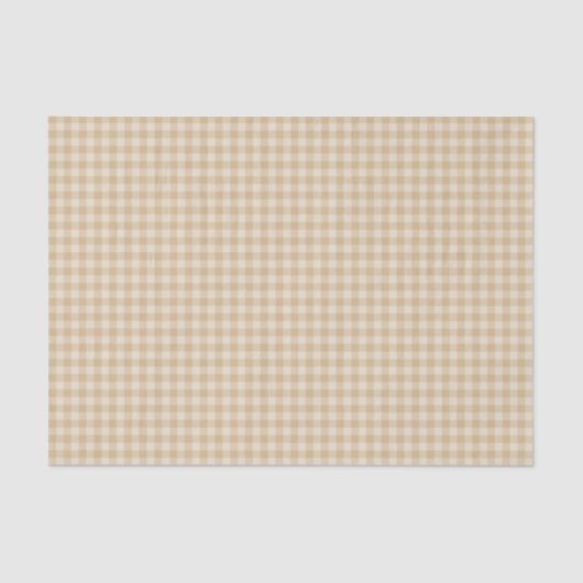 Gingham Elegant Cream Pattern Tissue Paper Tissuepapier (Voorkant)