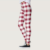 Gingham Elegant Kerst Patroon Rood Wit Leggings (Links)