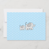 Gingham Elephant Baby Blauw en Grijs Dank u Bedankkaart (Achterkant)