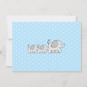 Gingham Elephant Baby Boy Twins Bedankt (Achterkant)