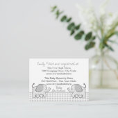 Gingham Elephant Gift Registry Kaart (Staand voorkant)