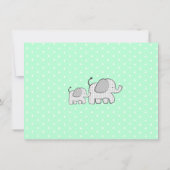 Gingham Elephant Mint Green Baby Bedankt (Achterkant)