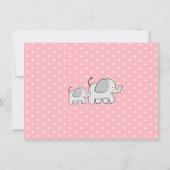 Gingham Elephant Pink Baby Bedankt (Achterkant)